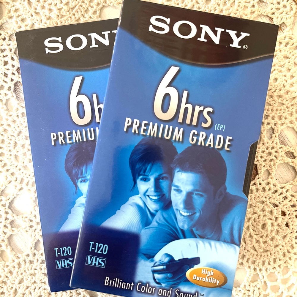 Sony 6 hr Premium Grade T-120 Blank VHS - 2Pk